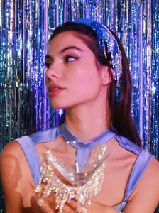 Blue Rain - Rhinestone Headband