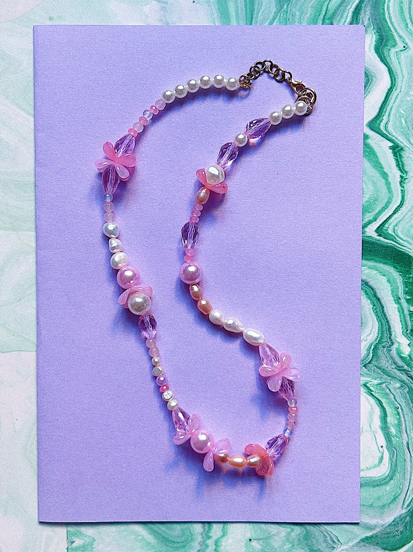 Rosy Pinks - Pearly Necklace