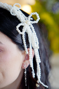 Pearl Bow Tassel Headband