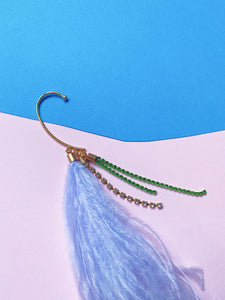 Blue Feather Ear-Cuff - SINGLE