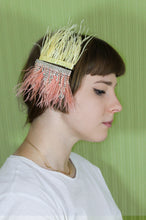 Load image into Gallery viewer, LARGE Feather Hairclips -  Yellow + Blush