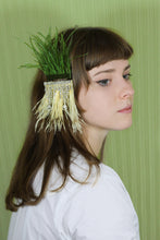 Load image into Gallery viewer, MEDIUM Feather Hairclips -  Moss + Yellow