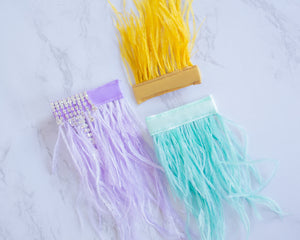 SMALL Feather Hairclips -  Gold, Mint + Lilac