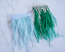 Load image into Gallery viewer, MEDIUM Feather Hairclips -  Blue + Green