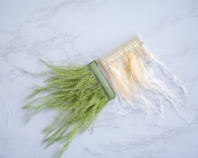 Load image into Gallery viewer, MEDIUM Feather Hairclips -  Moss + Yellow