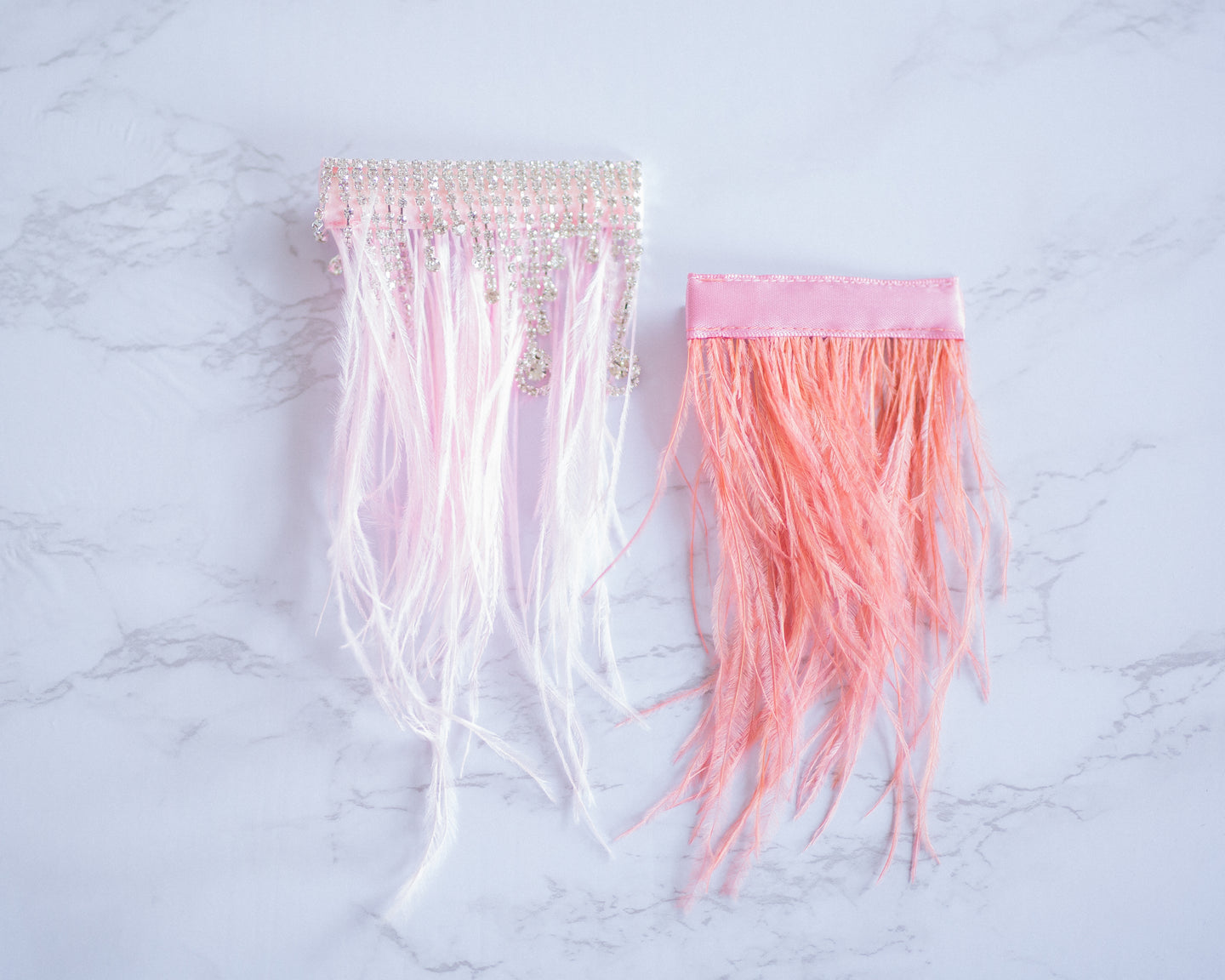 MEDIUM Feather Hairclips -  Pink + Blush